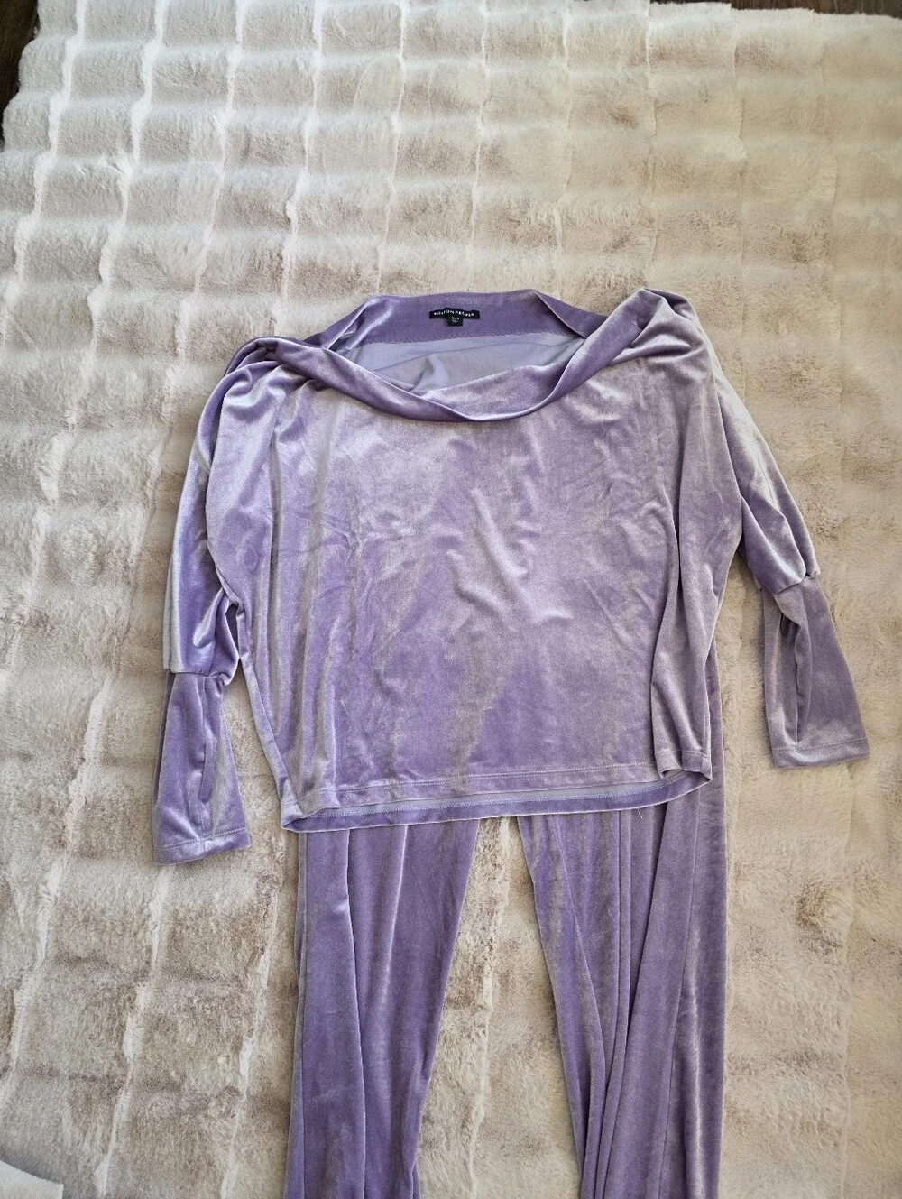 New Boston Proper Lavender Off-Shoulder Lounge Pajama Set Size M - Picture 7 of 7